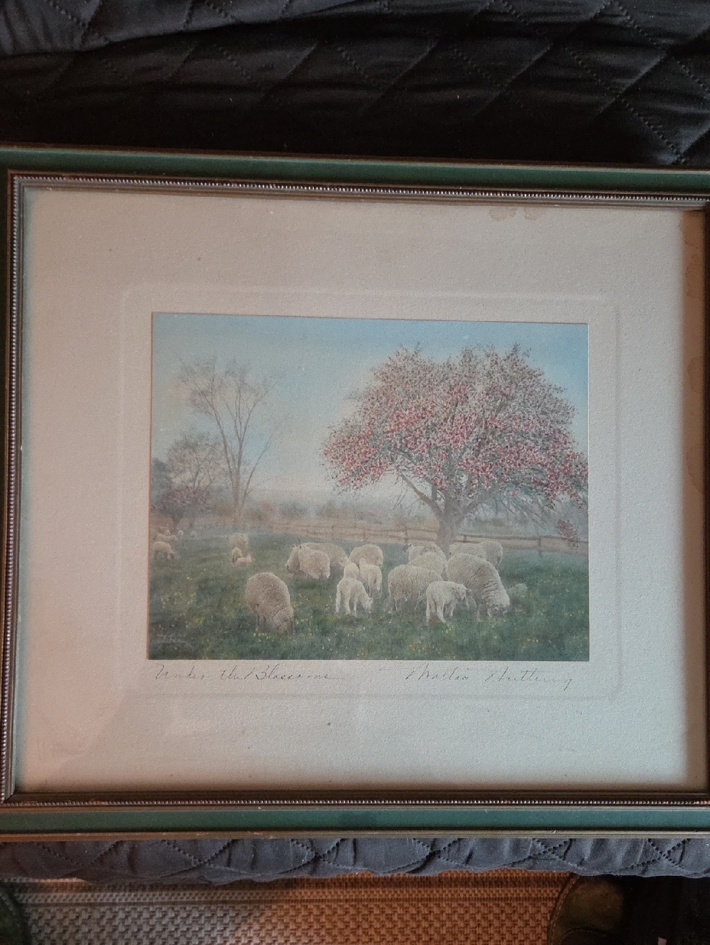 Wallace Nutting 'Under The Blossoms' Hand Colored Photograph